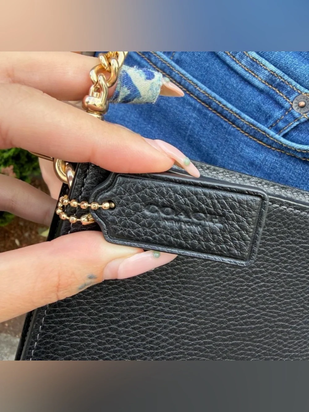 Coach Black Pebble Leather Slim Crossbody Bag